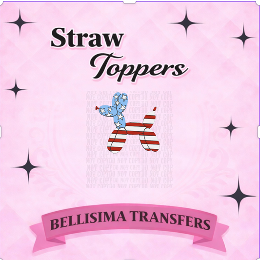 PATRIOTIC BALLON PUP Straw Topper – 3D Printed Tumbler Accessory | Standard or Stanley