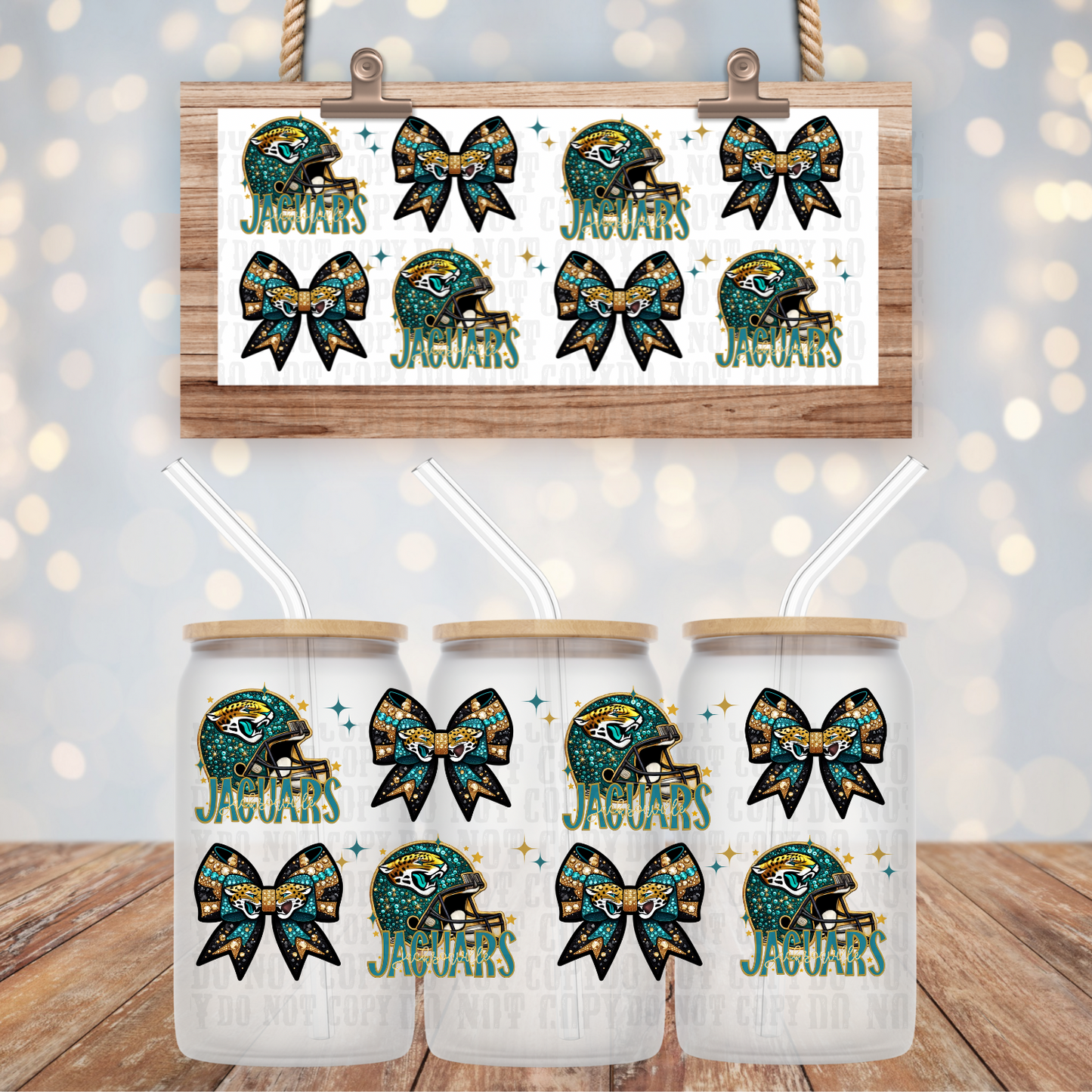COQUETTE JAGS FOOTBALL BUNDLE UV DTF CUP WRAP
