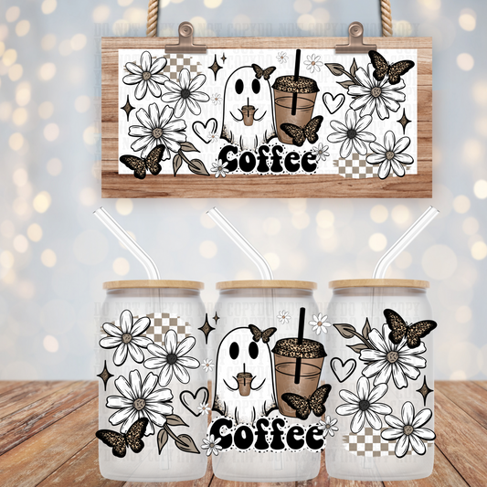 LEOPARD GHOSTIE COFFEE UV DTF CUP WRAP