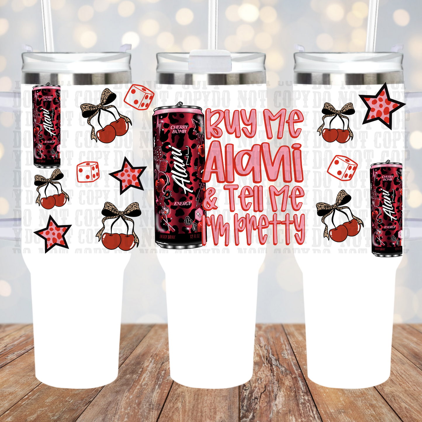 40oz CHERRY BOMB AHH-LAA-NI UV DTF CUP WRAP - SHOP EXCLUSIVE
