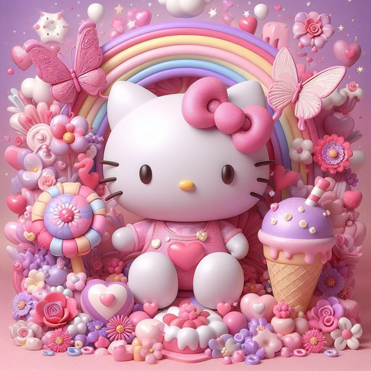3D Pink Ice Cream Kitty