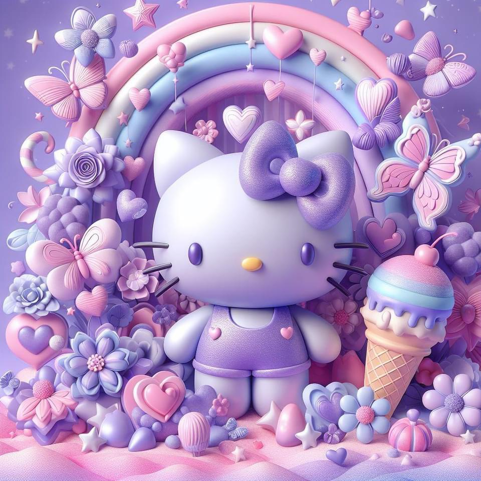 3D Lilac Sprinkle Kitty