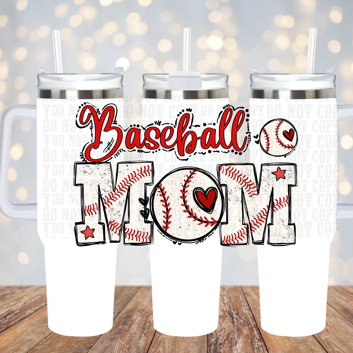 40oz UV DTF CUP WRAP  BASEBALL Mom
