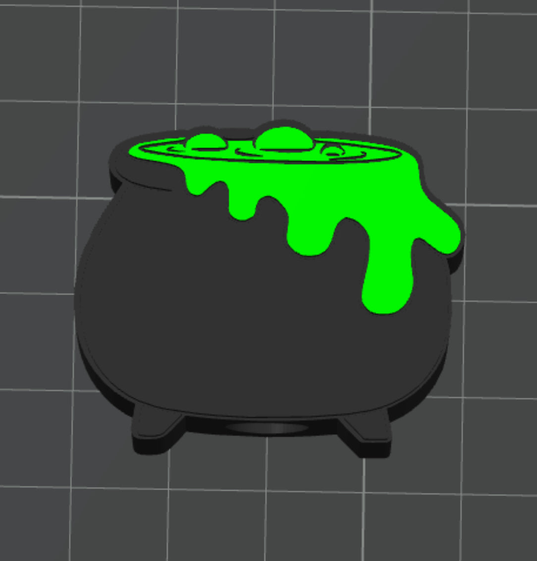 3D Cauldron Straw Topper Standard or Stanley Size