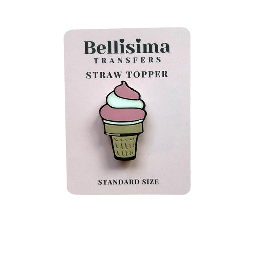 3D ICE CREAM SWIRL STRAW TOPPER STANDARD OR STANELY
