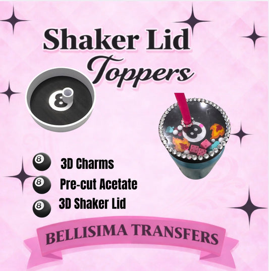 16oz 🎱 Ball Shaker Lid/ DIY Kit 3D Printed Tumbler Lid Accessory | 3D Shaker Lid with Acetate & Charms