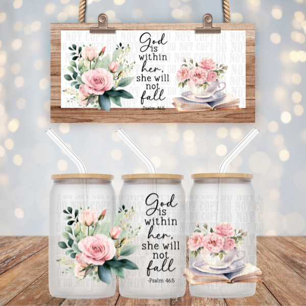 GOD IS WITHIN HER UV DTF CUP WRAP