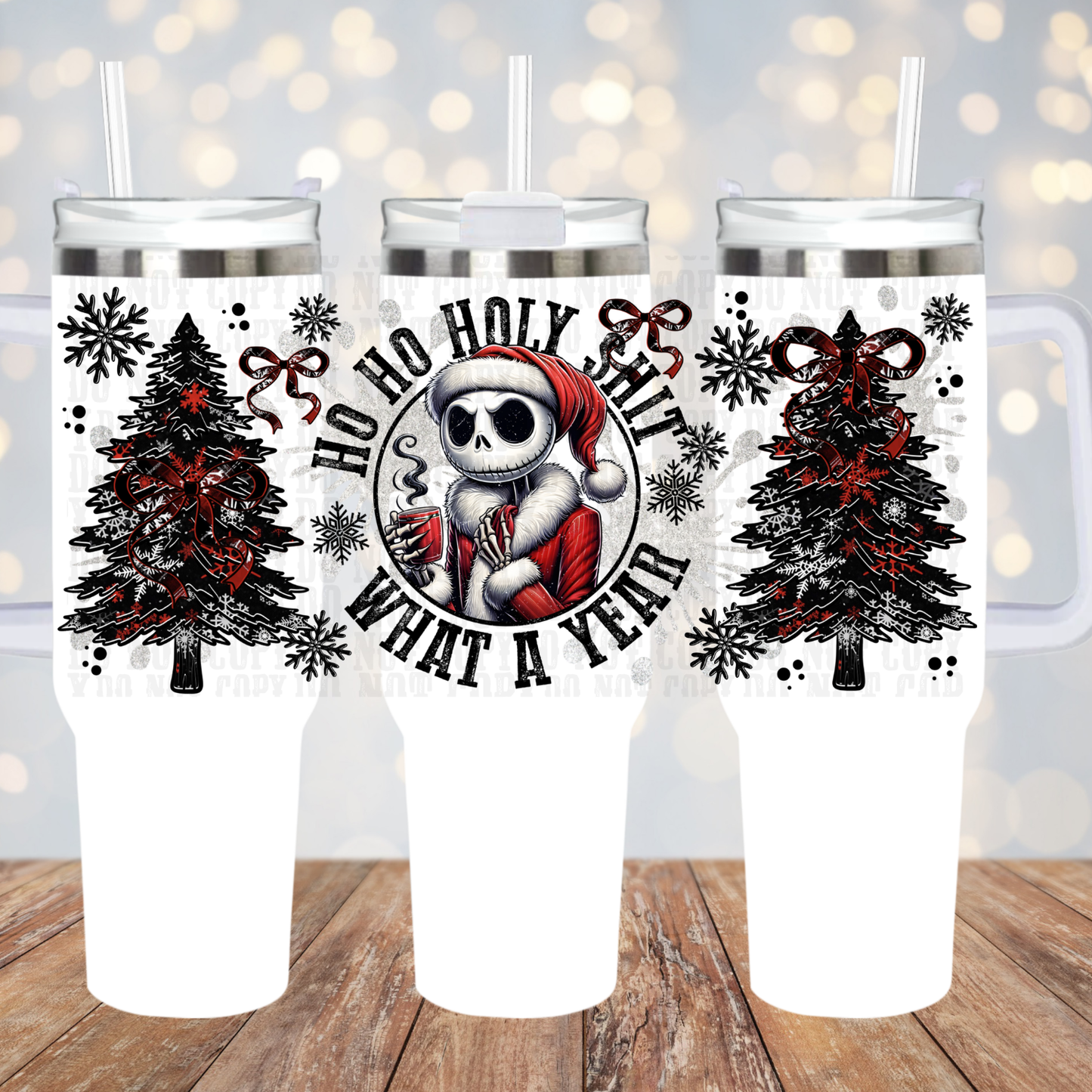40oz HO HO HOLY SHIT UV DTF CUP WRAP