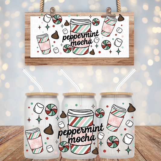 PEPPERMINT MOCHA UV DTF CUP WRAP