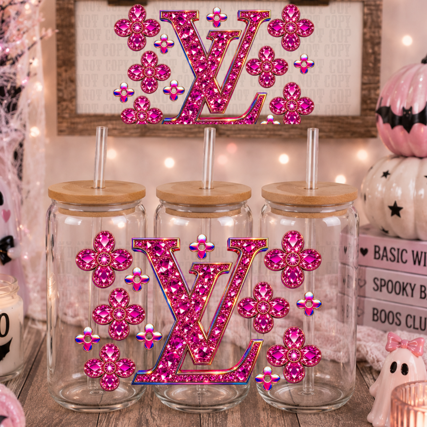 PINK BOUJEE  UV DTF CUP WRAP