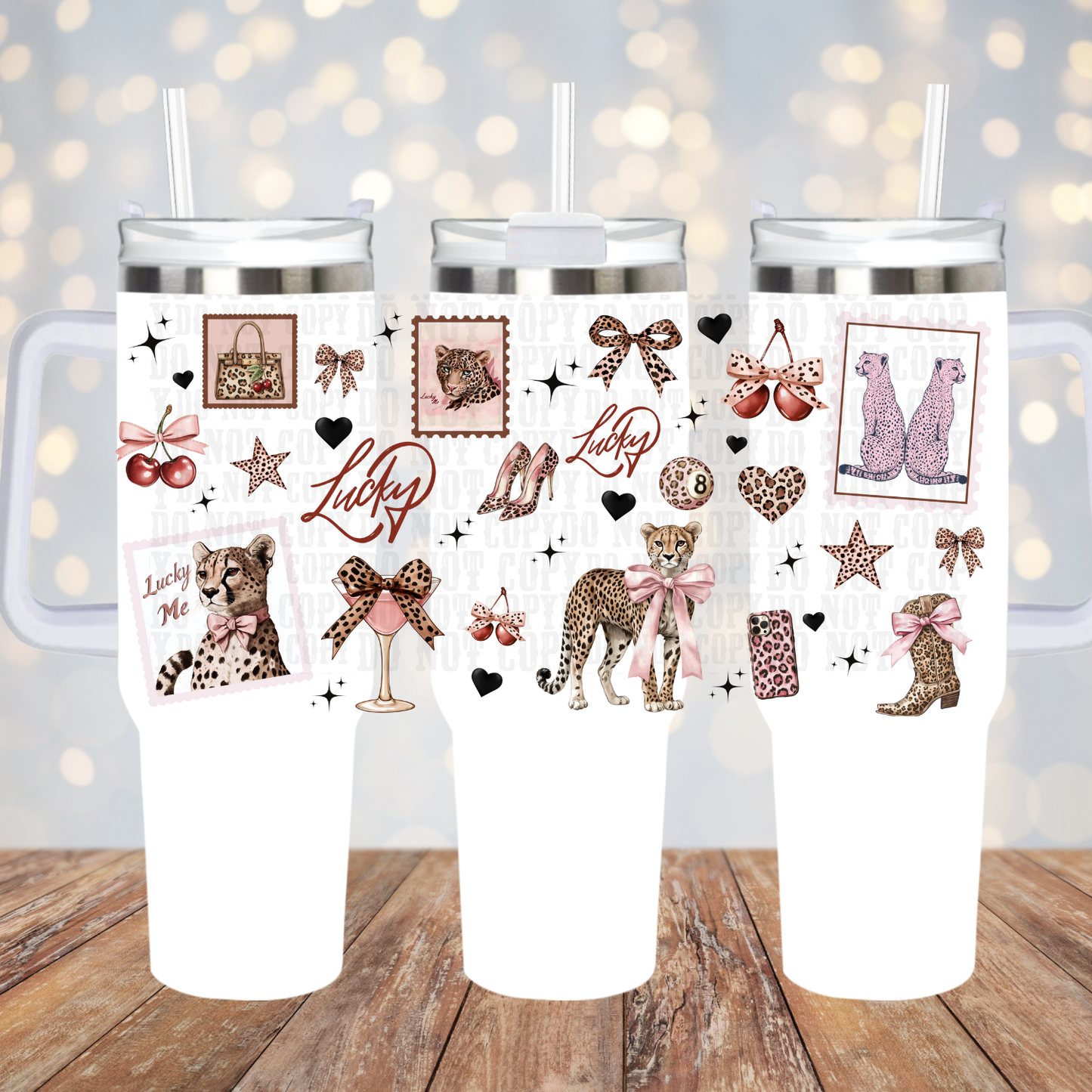 40OZ COQUETTE LEOPARD PRINT UV DTF CUP WRAP - SHOP EXCLUSIVE