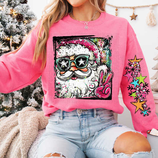 SUNGLASS SANTA WITH SLEEVE  DTF