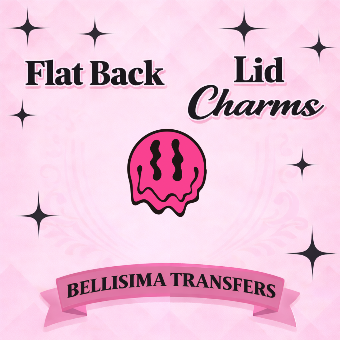 DRIPPY SMILEY Flat Back Lid Charms