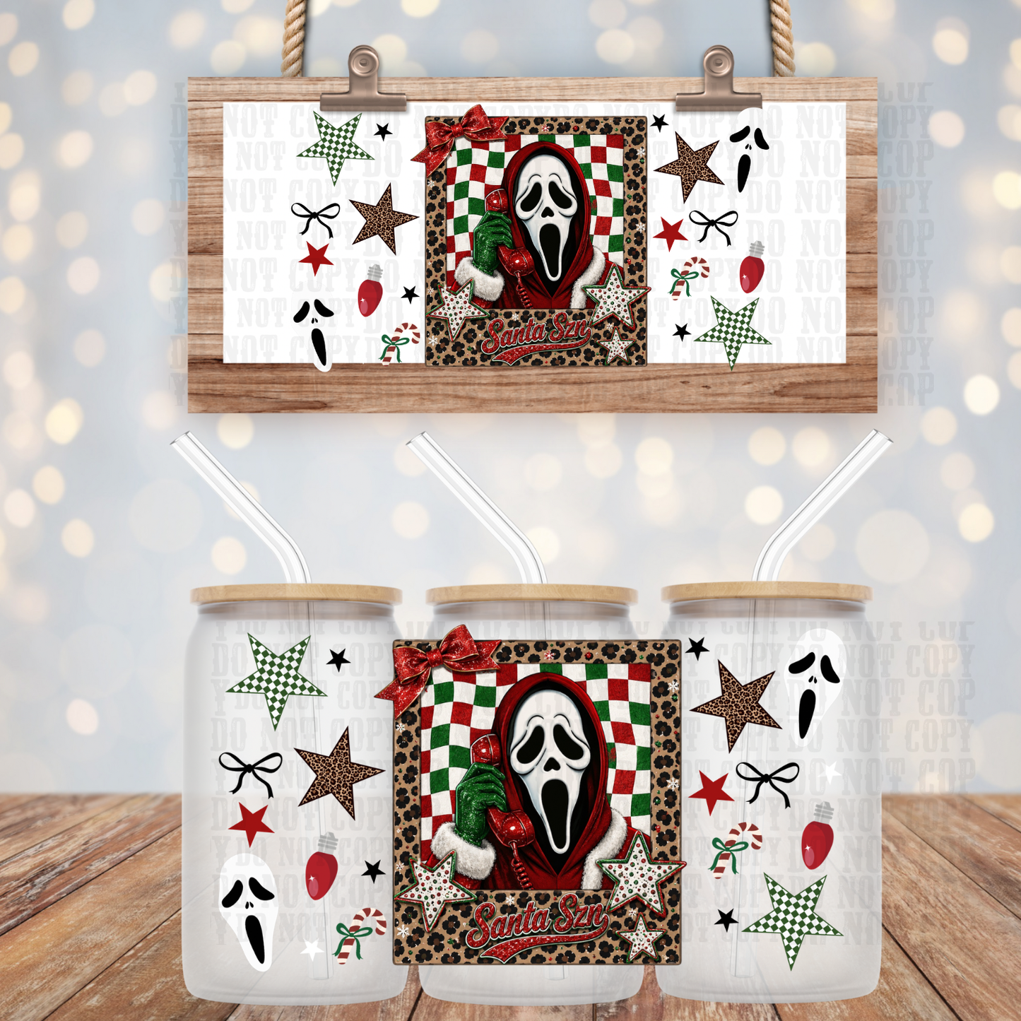 GF SANTA UV DTF CUP WRAP- Shop Exclusive by Ciera