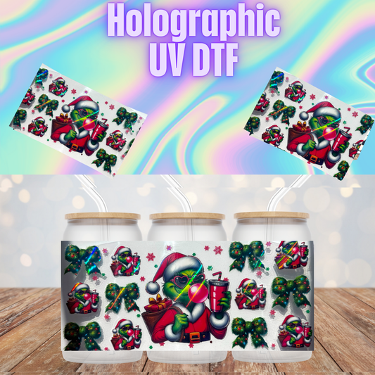 HOLOGRAPHIC BUBBLE GRUMP UV DTF CUP WRAP