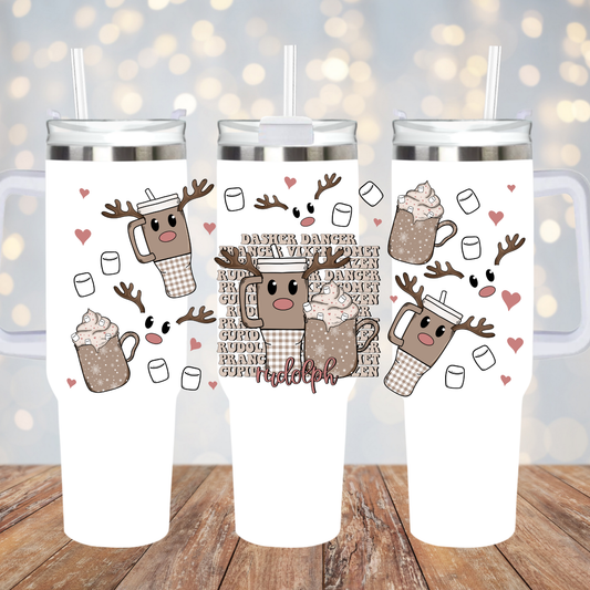 40oz REINDEER DRINKS UV DTF CUP WRAP