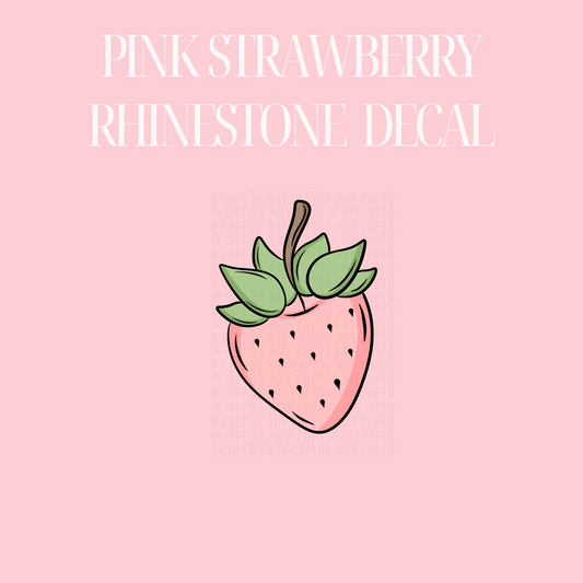 PINK STRAWBERRY RHINESTONE LID DECAL