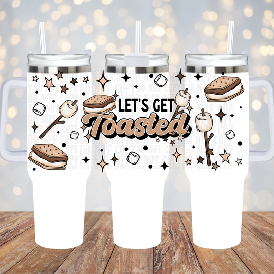 40oz LET'S GET TOASTED  UV DTF CUP WRAP