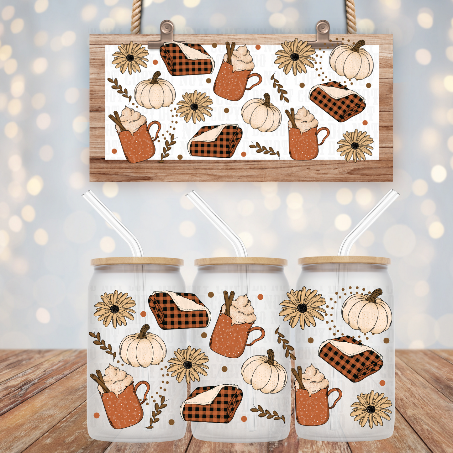 FALL COZY VIBES UV DTF CUP WRAP