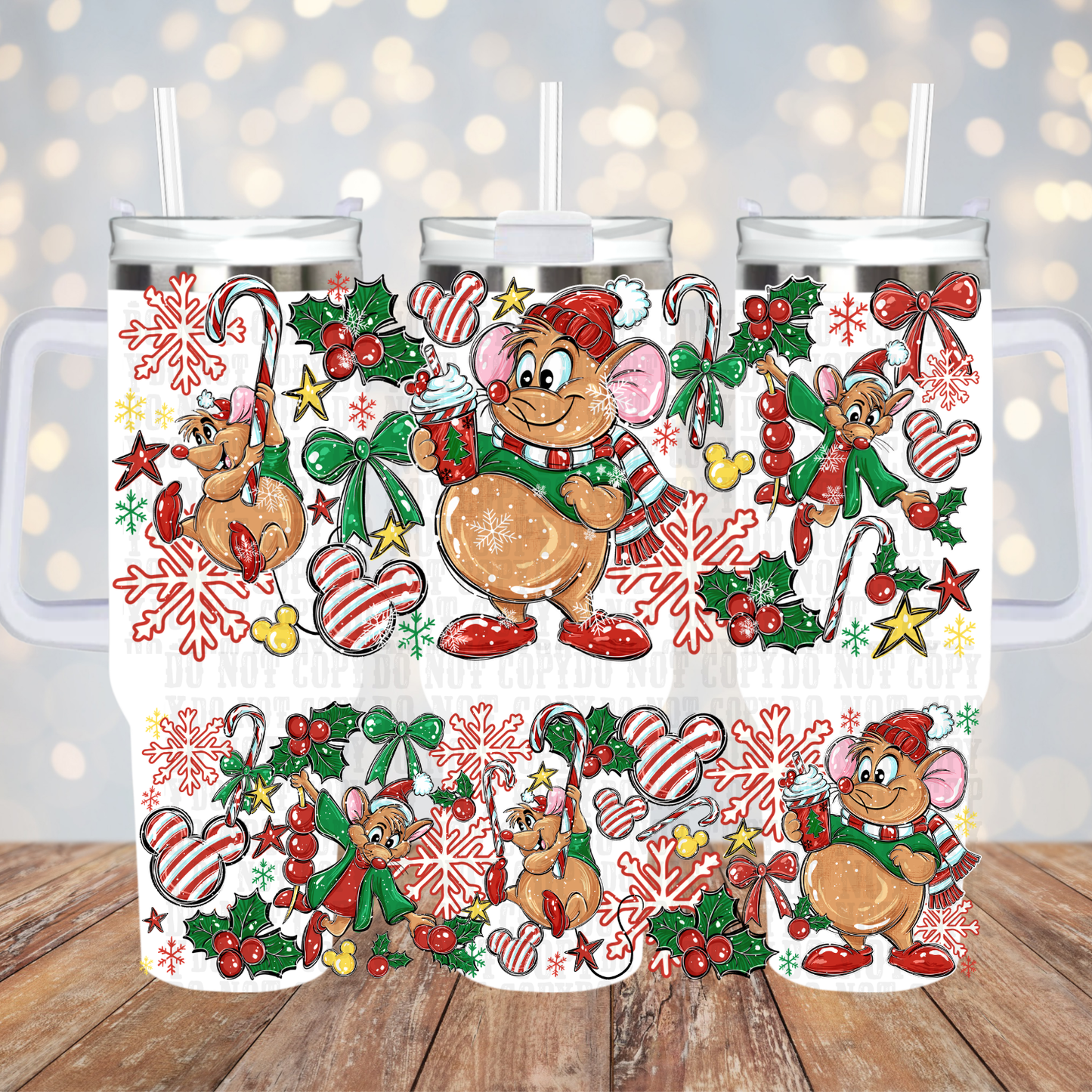 40oz HOLIDAY RAT UV DTF CUP WRAP