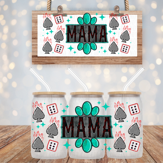 WESTERN TURQOUISE MAMA UV DTF CUP WRAP