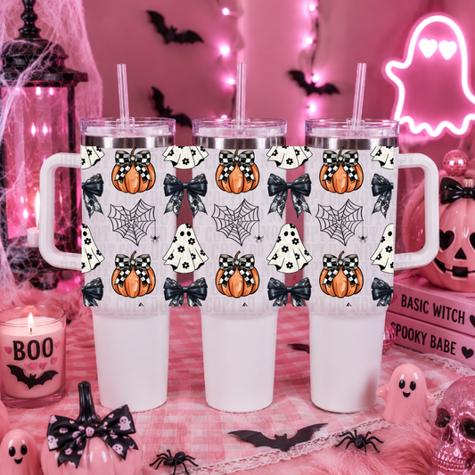 40oz COQUETTE POLKA DOT PUMPKINS UV DTF CUP WRAP