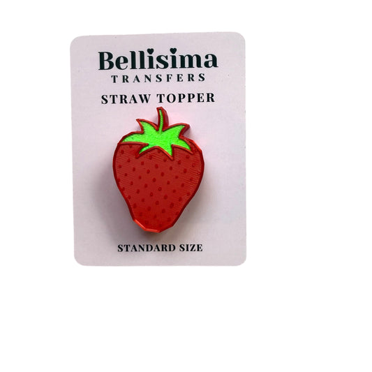 3D STRAWBERRY STRAW TOPPER - STANDARD