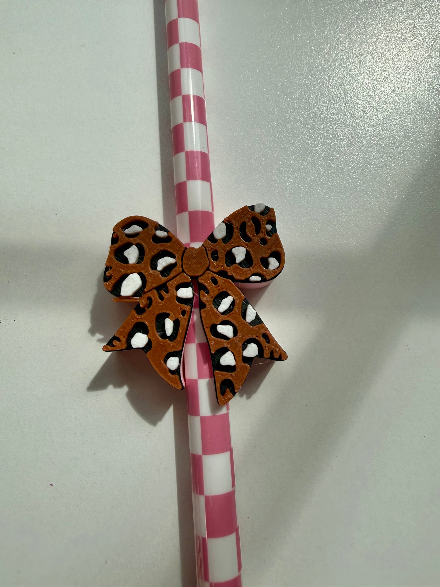 CHEETAH BOW  Straw Topper – 3D Printed Tumbler Accessory | Standard or Stanley