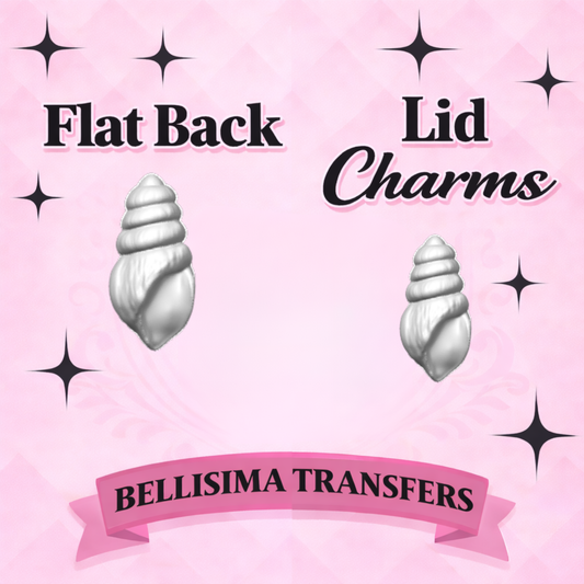 GLITTER SHELL Flat Back Lid Charms
