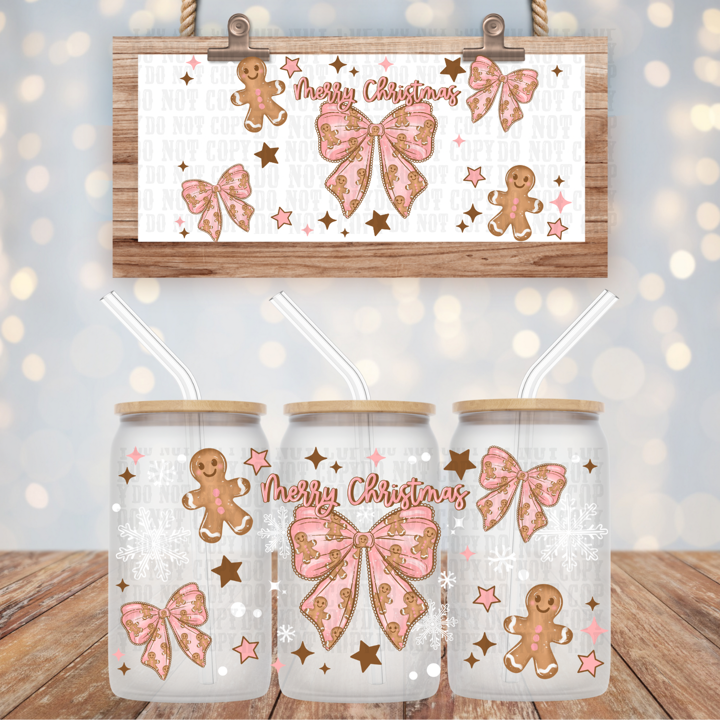 COQUETTE GINGY BOWS UV DTF CUP WRAP