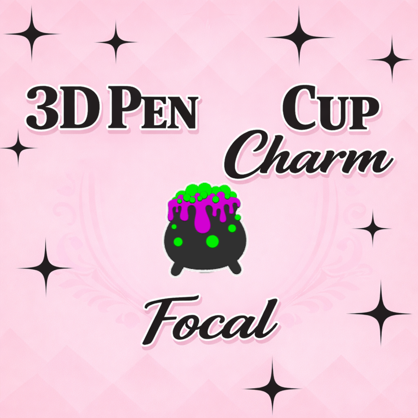 CAULDRON Focal  for Pen & Cup Charms -Interchangeable Decorative Pen Toppers