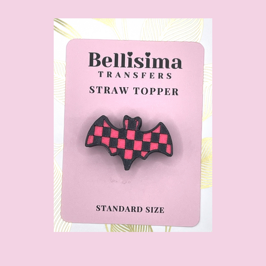 3D CHECKERED BAT STRAW TOPPER - STANDARD AND STANLEY