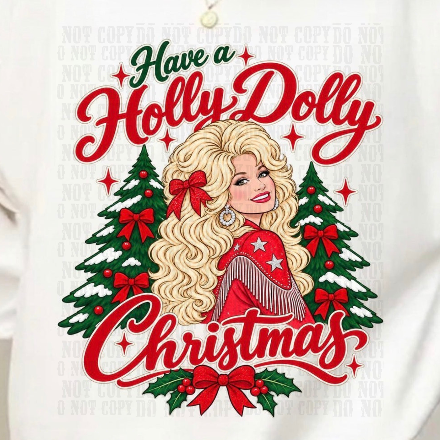 HOLLY DOLLY CHRISTMAS  T-Shirt | Country Western Graphic Tee