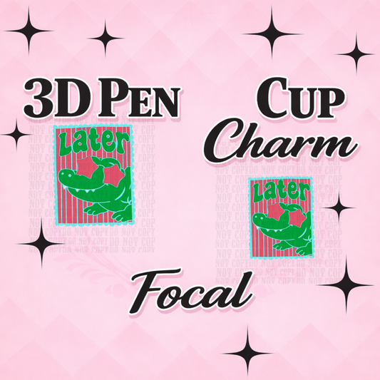 LATER GATOR Focal for Pen & Cup Charms -Interchangeable Decorative Pen Toppers