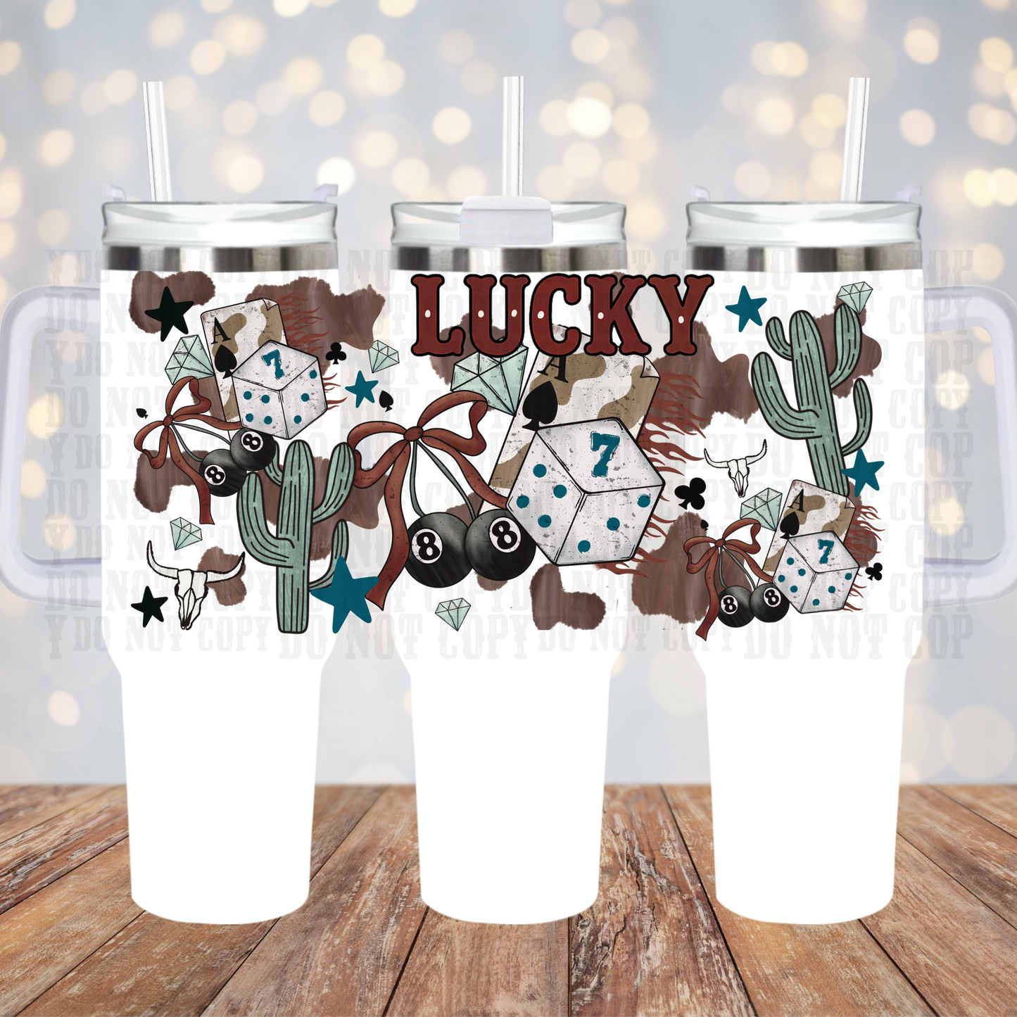 40oz LUCKY UV DTF Cup Wrap