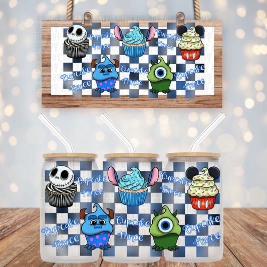 CHEKERED CUP CAKE BOYS  UV DTF CUP WRAP