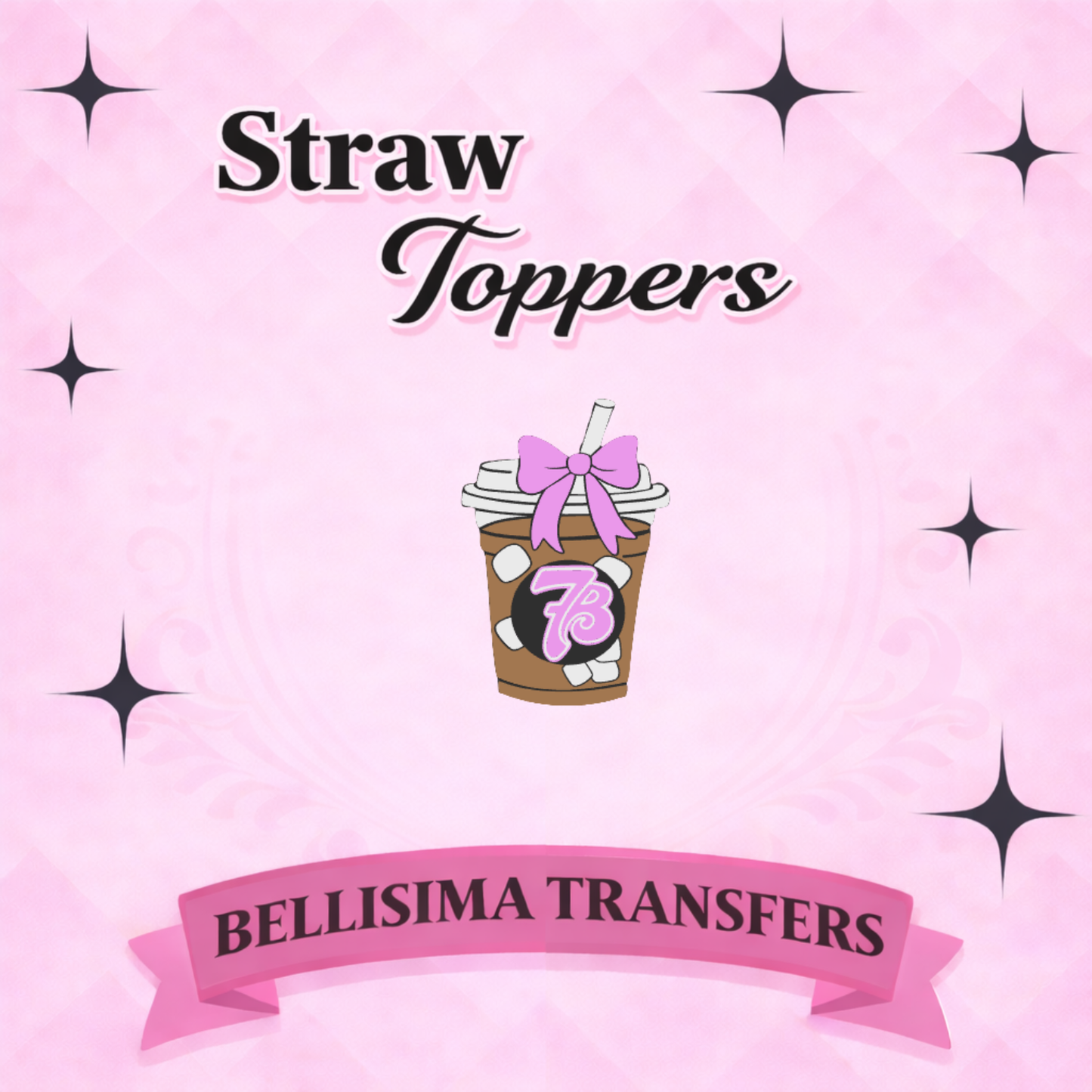 PINK 7 COFFEE  Straw Topper – 3D Printed Tumbler Accessory | Standard or Stanley