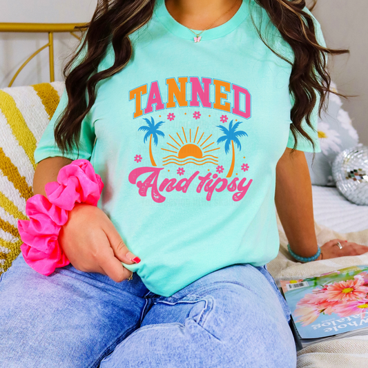 NEON TANNED AND TIPSY DTF