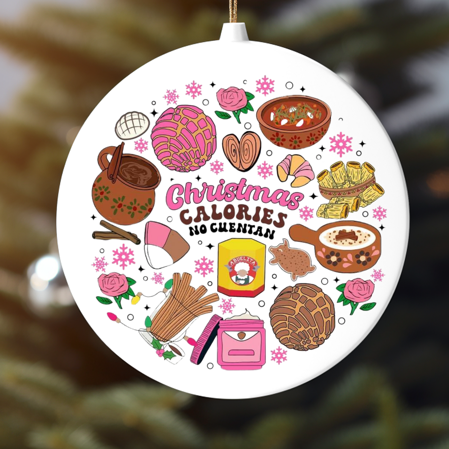 CHRISTMAS CALORIES  UV DTF ORNAMENT DECAL