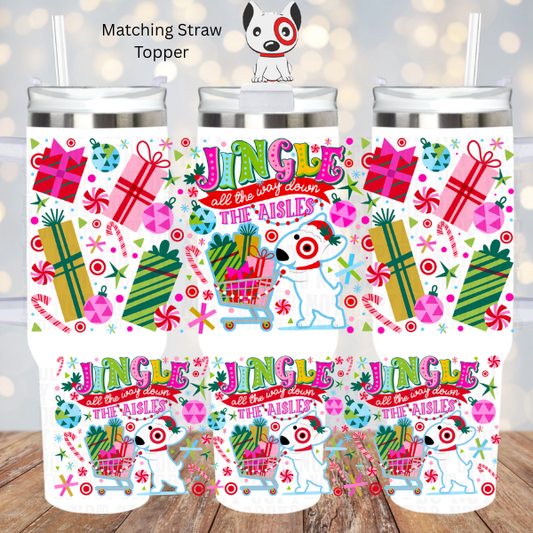 40oz JINGLE ALL THE WAY DOWN THE AISLES  UV DTF CUP WRAP