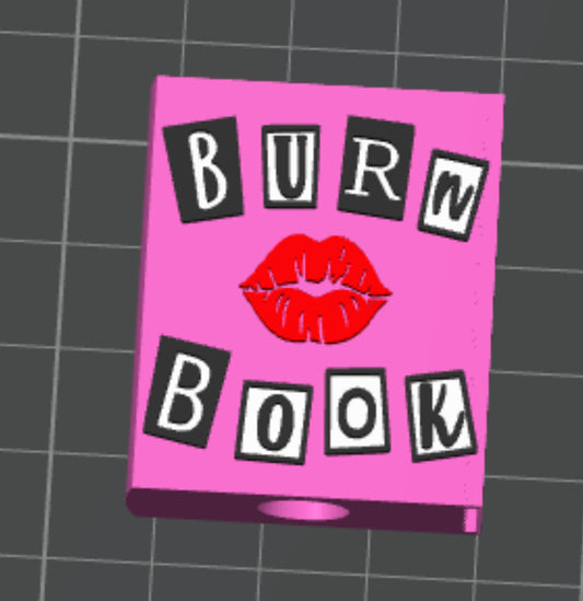 3D Burn Book  Straw Topper Standard or Stanley Size