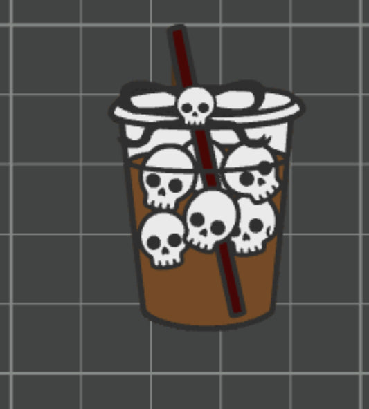 3D Skelly Coffee Straw Topper Standard or Stanley Size