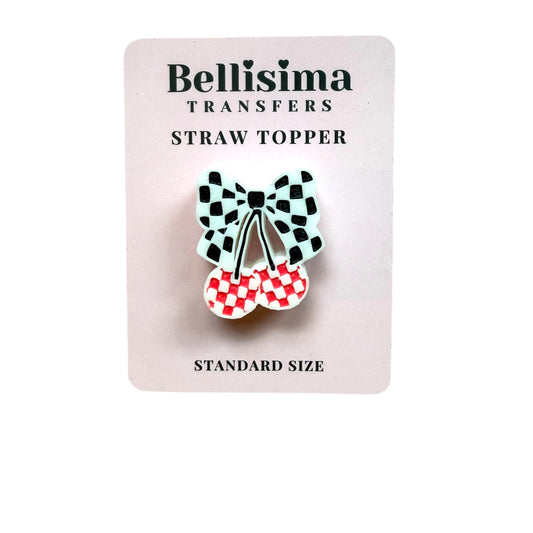 3D CHECKERED CHERRY TOPPER -  STANDARD or STANLEY