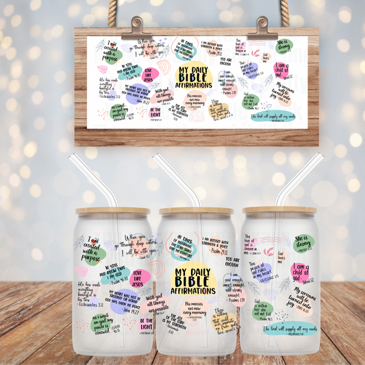 BIBLE AFFIRMATIONS UV DTF CUP WRAP