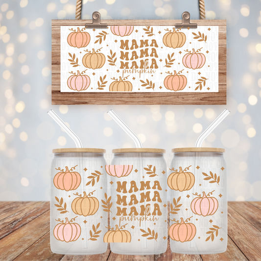 MAMA PUMPKIN UV DTF CUP WRAP