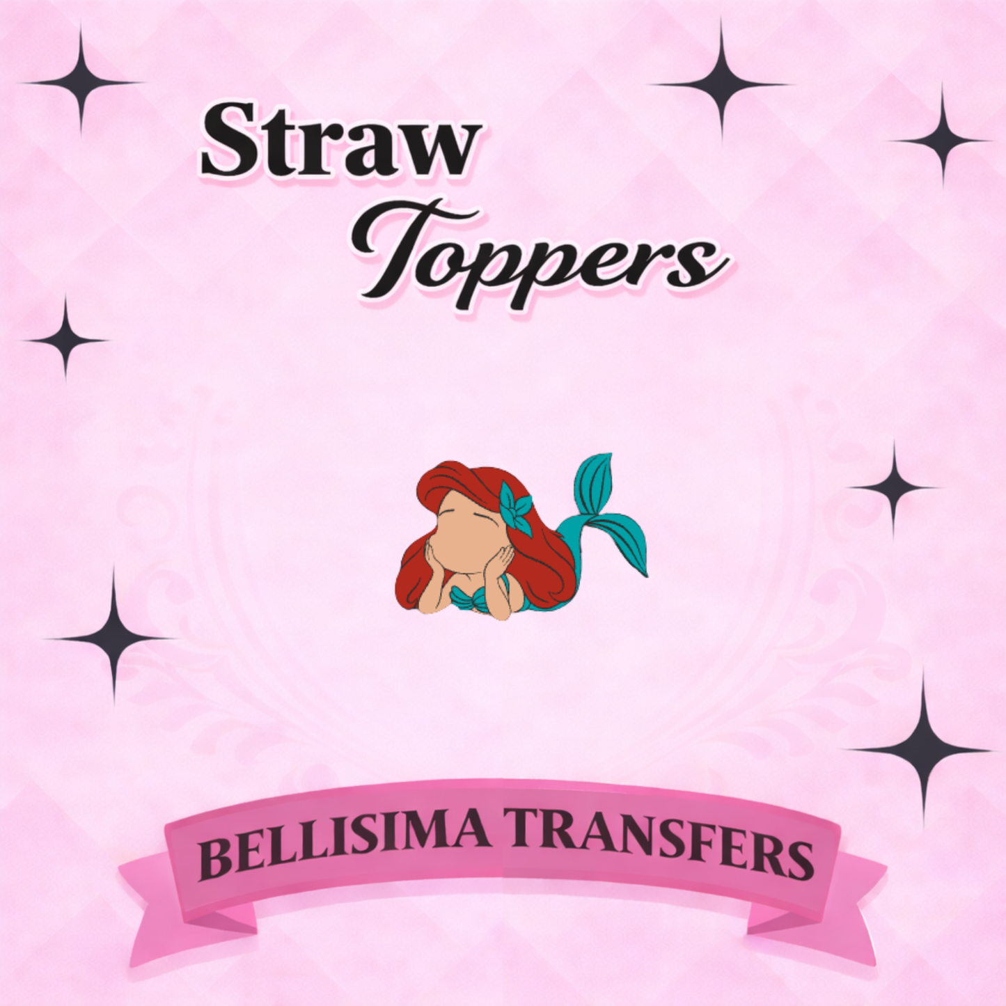 OCEAN PRINCESS Straw Topper – 3D Printed Tumbler Accessory | Standard or Stanley