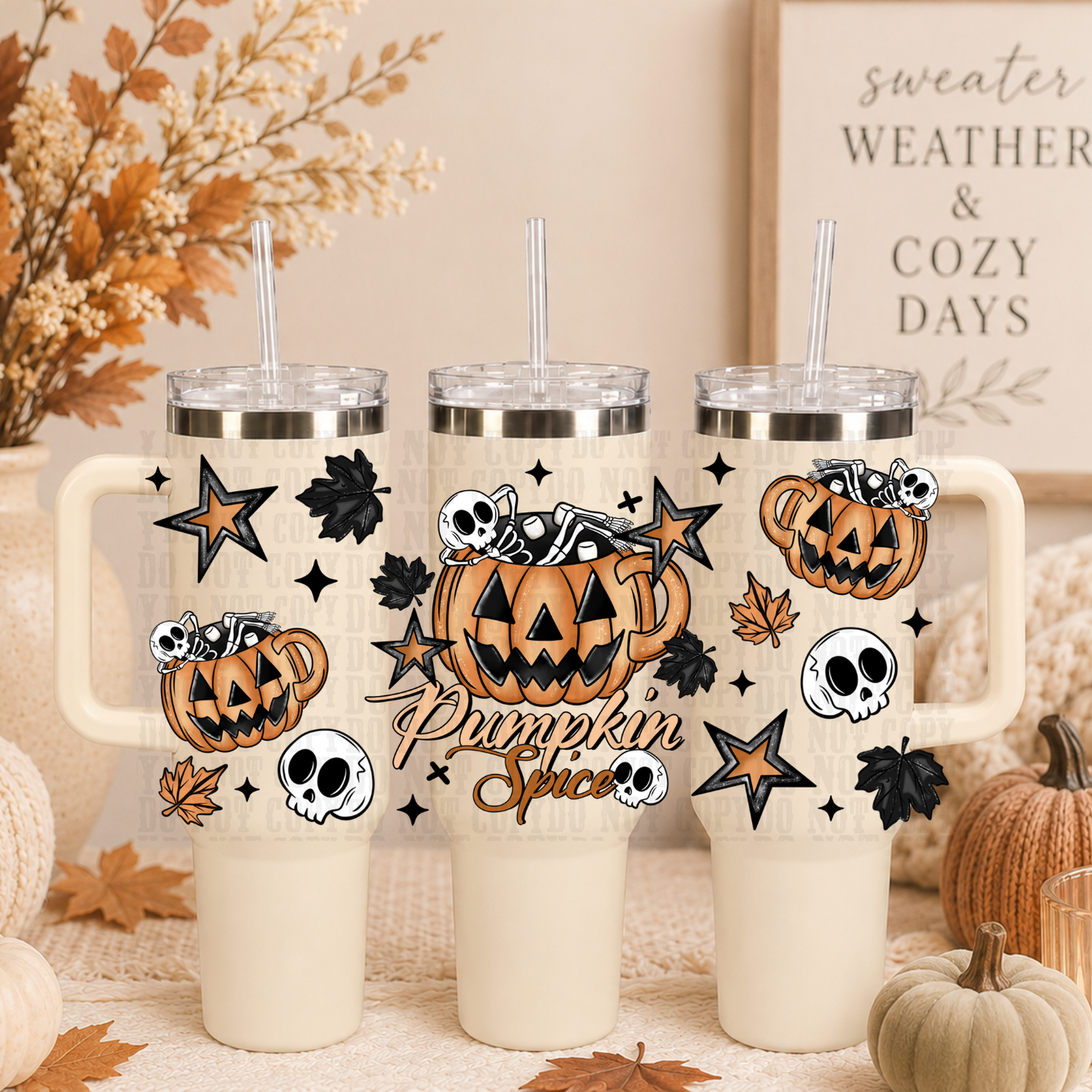 40oz  PUMPKIN SPICE JUNKIE   UV DTF CUP WRAP