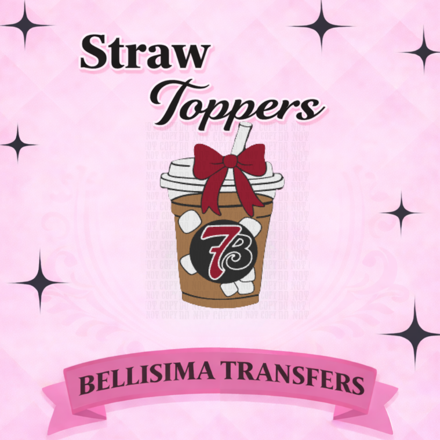 Red 7 Brew BOW  Straw Topper – 3D Printed Tumbler Accessory | Standard or Stanley