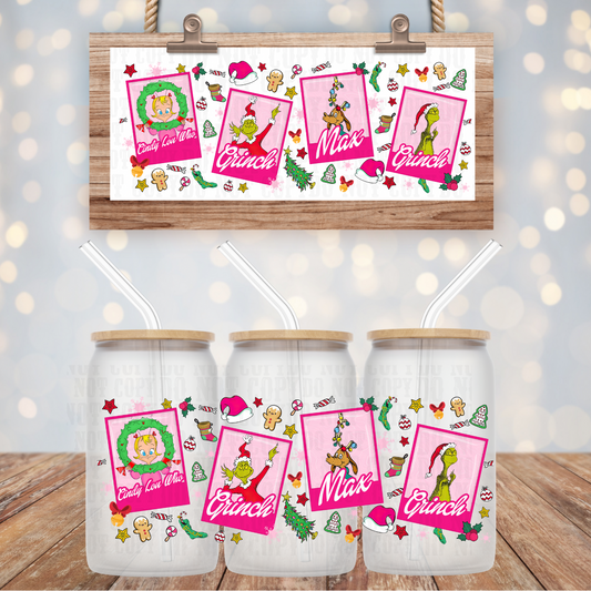 PINK CINDY LOU AND GANG POST CARDS  UV DTF CUP WRAP