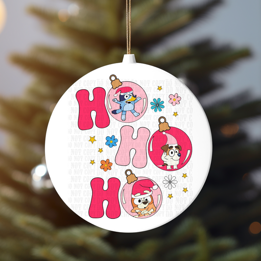 HO HO HO DOG ORNAMENTS ORNAMENT UV DTF DECAL
